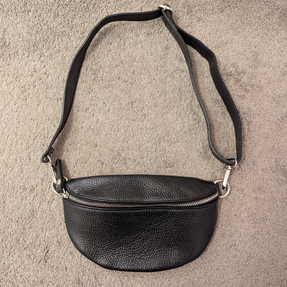 Black Leather Crossbody Bag